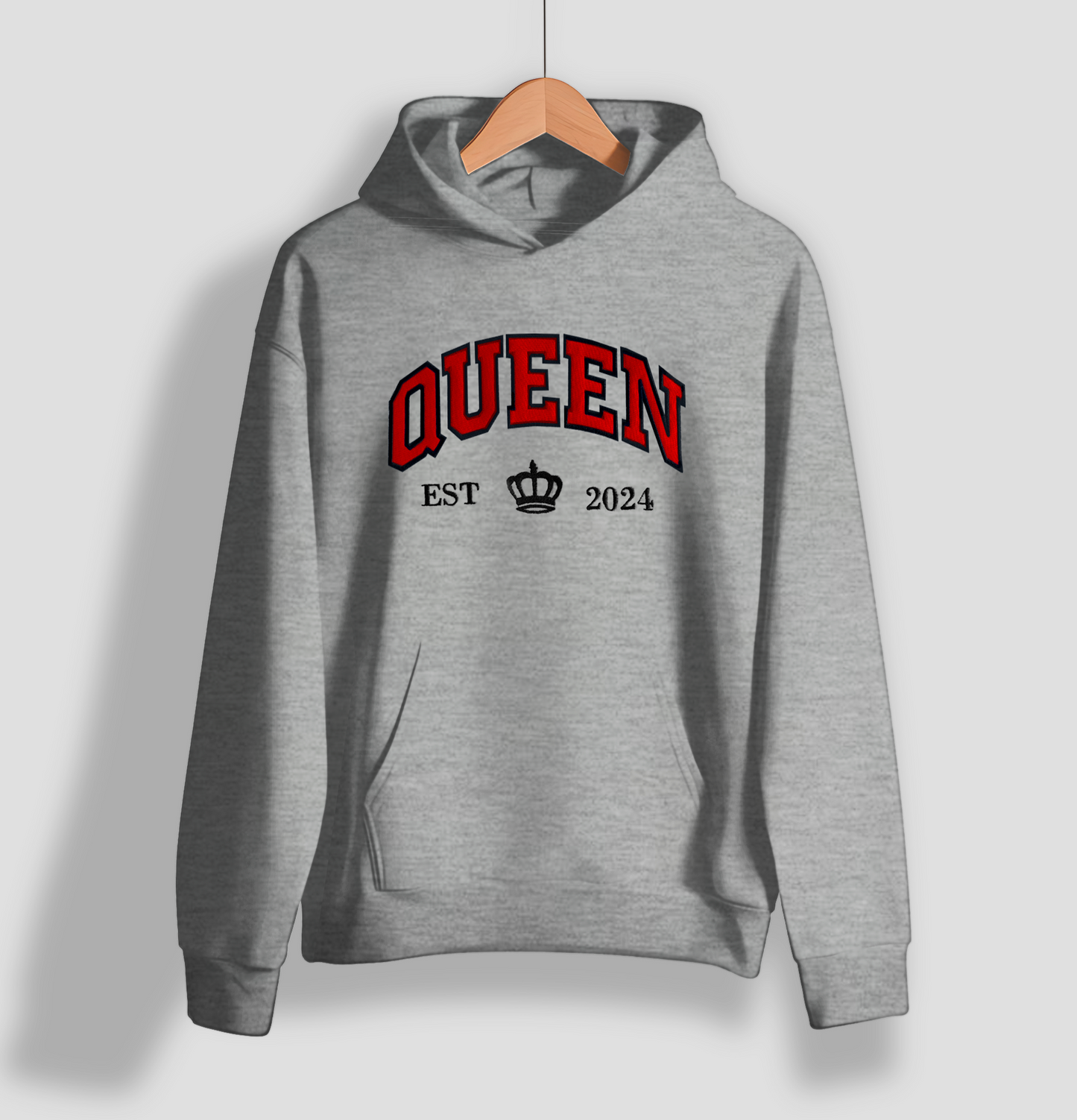 Sudadera hoodie bordado king and queen parejas enamoradas