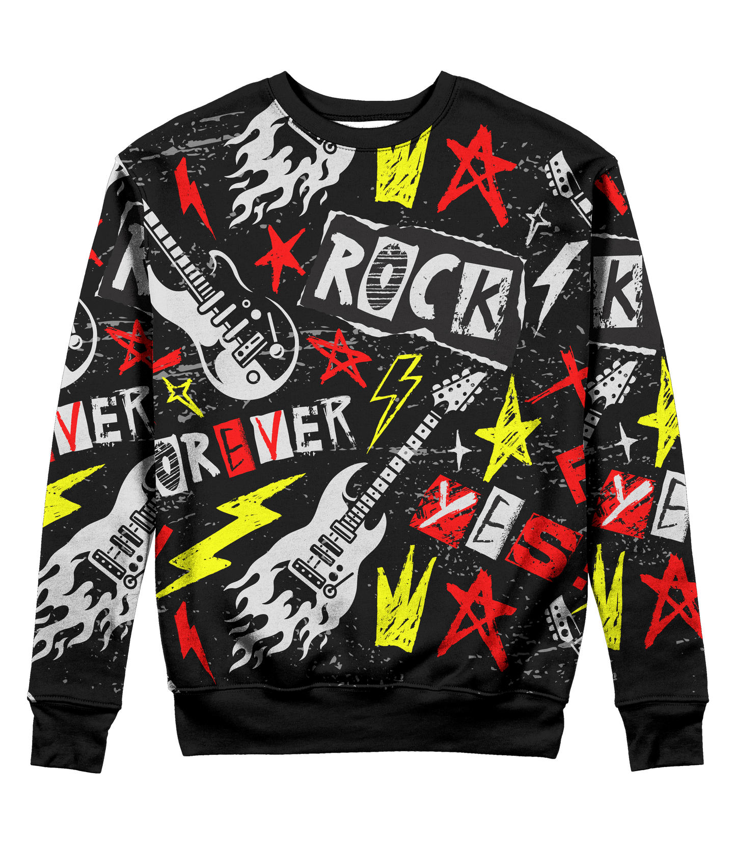 Sudadera Cuello Redondo rock forever guitarra