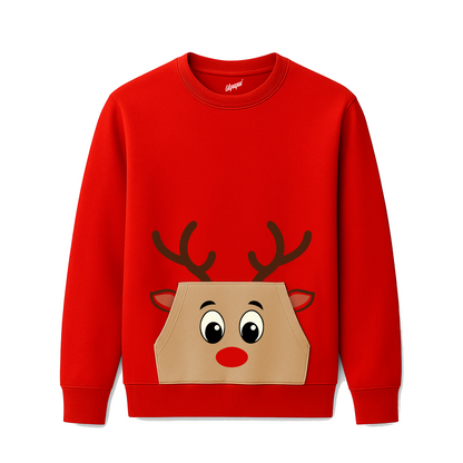 Sudadera cuello redondo reno navidad