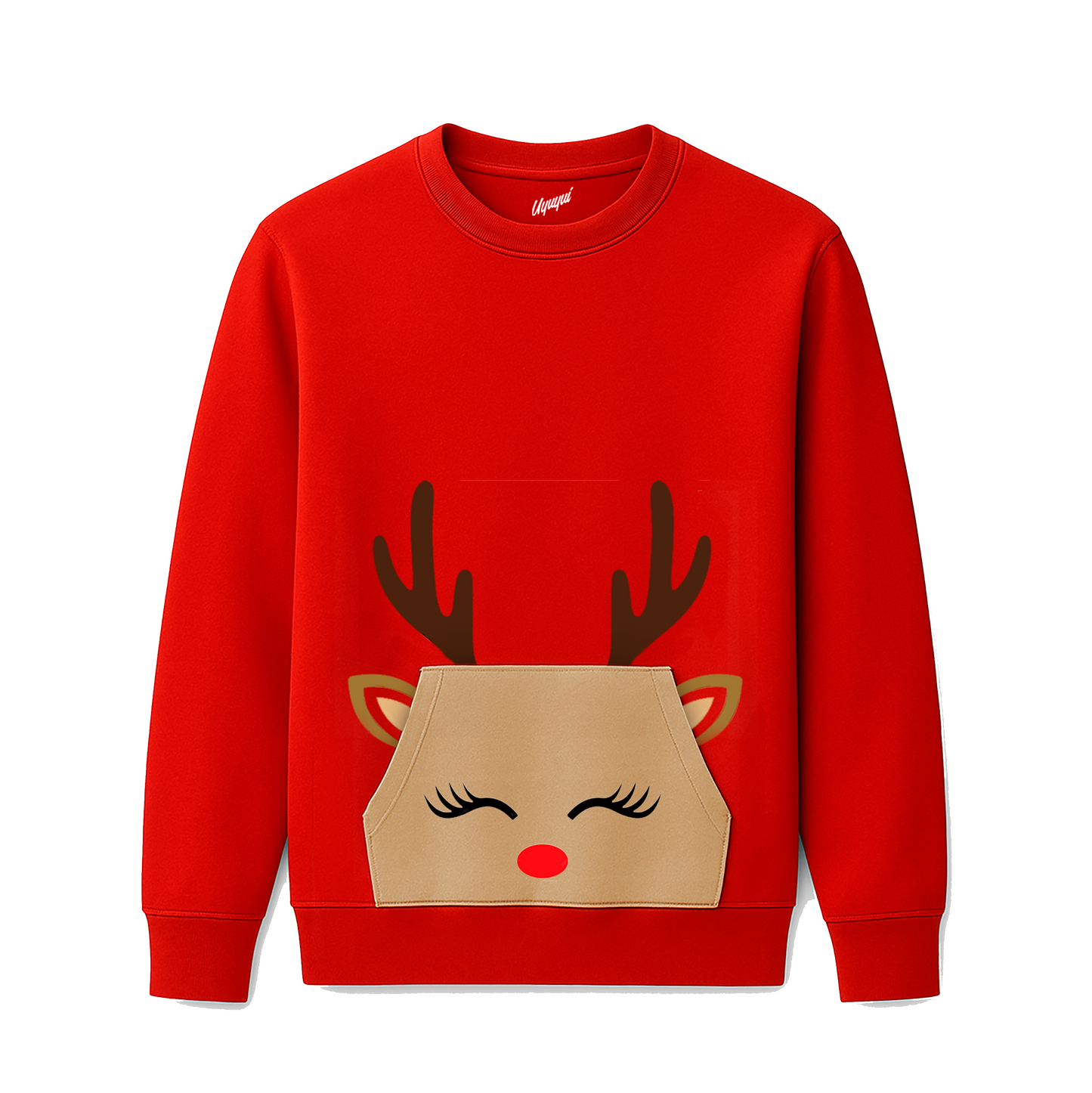 Sudadera cuello redondo reno navidad