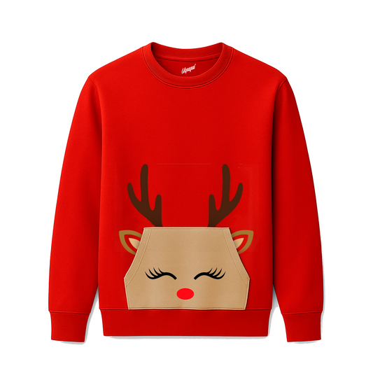 Sudadera cuello redondo reno navidad