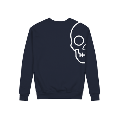 Sudadera cuello redondo calavera estampada