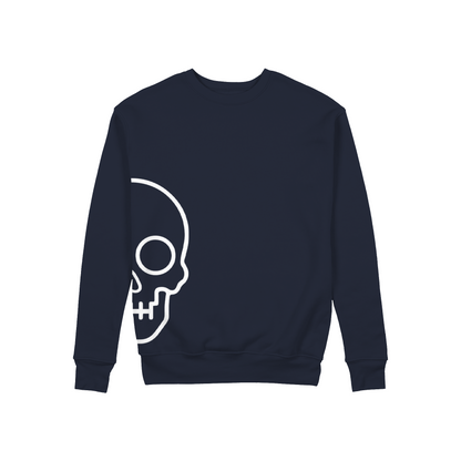 Sudadera cuello redondo calavera estampada