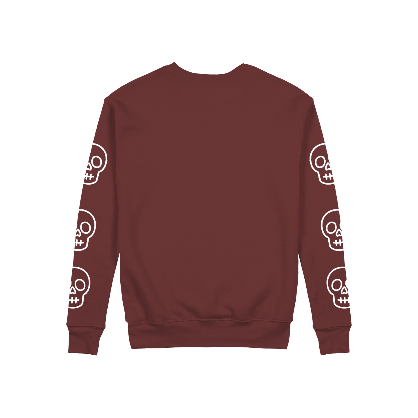 Sudadera cuello redondo calavera bordado en mangas