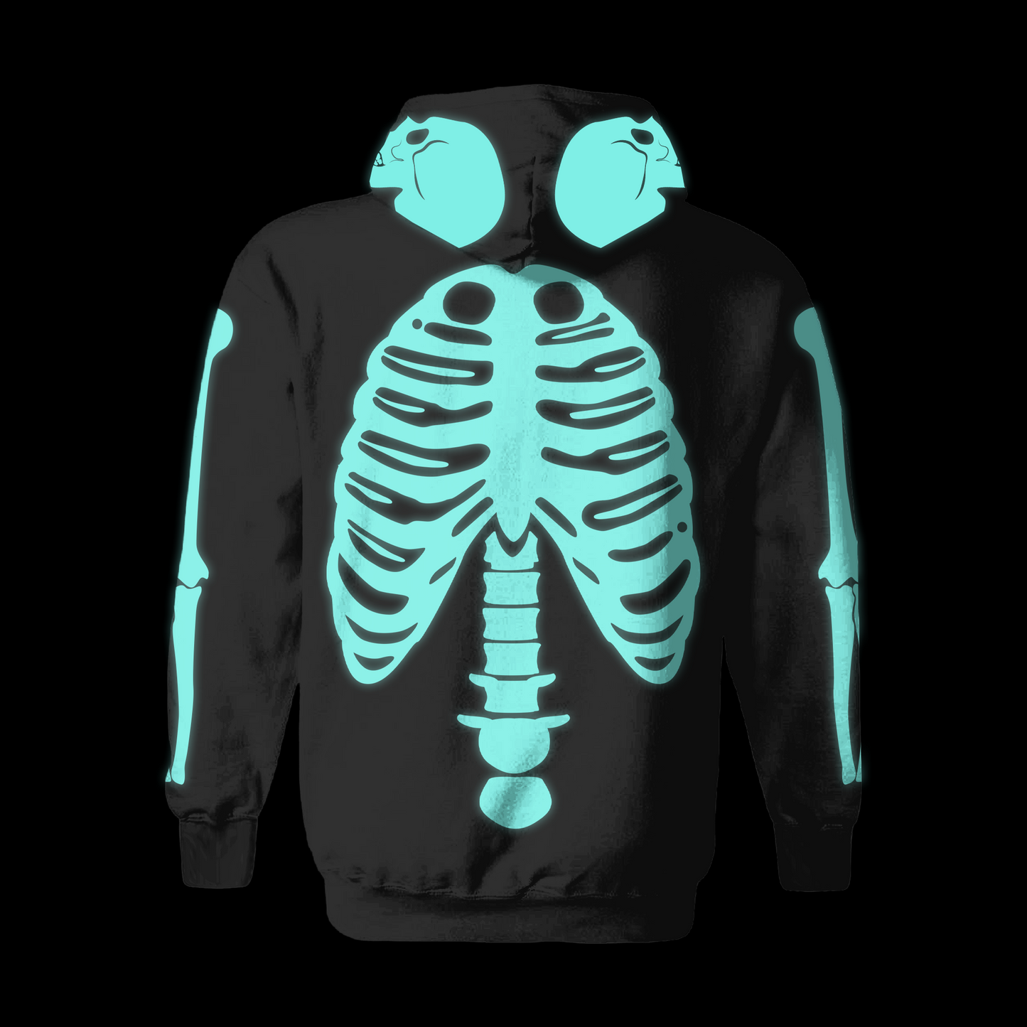 sudadera esqueleto fluorescente calavera