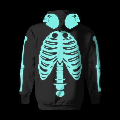 sudadera esqueleto fluorescente calavera