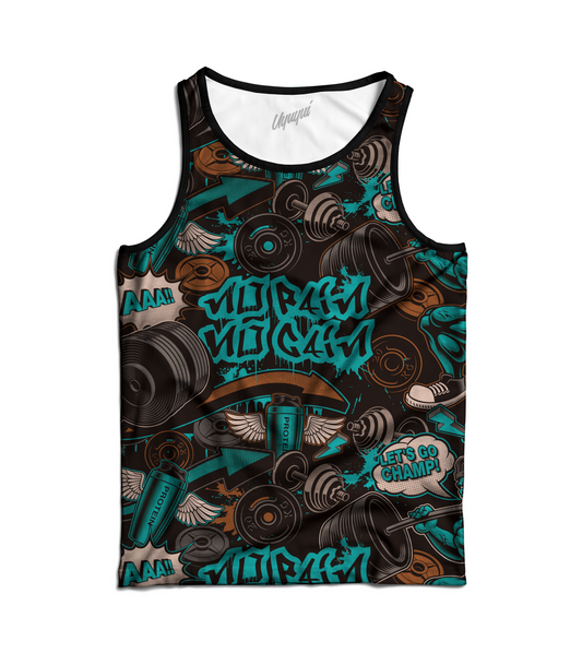 Camiseta sin mangas gym no pain no gain