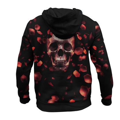 Sudadera Calavera Con Pétalos De Rosas Día De Muertos