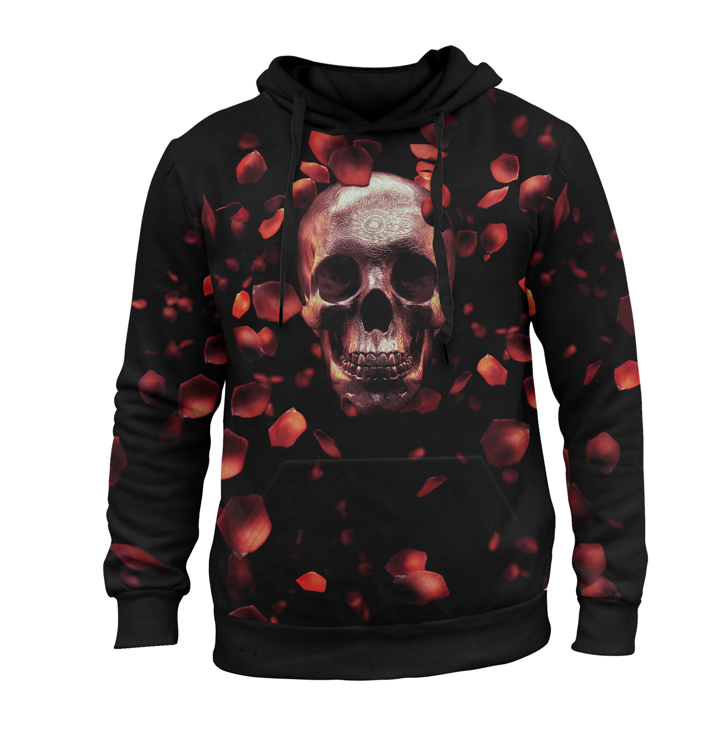 Sudadera Calavera Con Pétalos De Rosas Día De Muertos