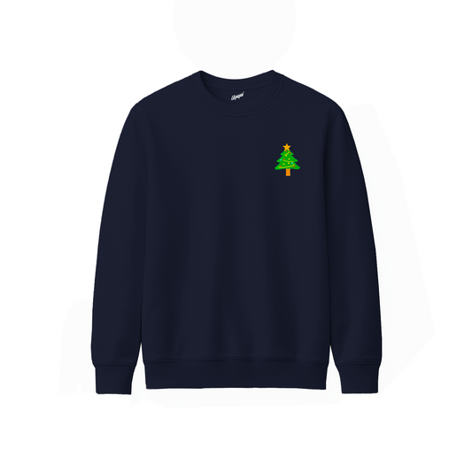 Sudadera cuello redondo arbol navidad bordado