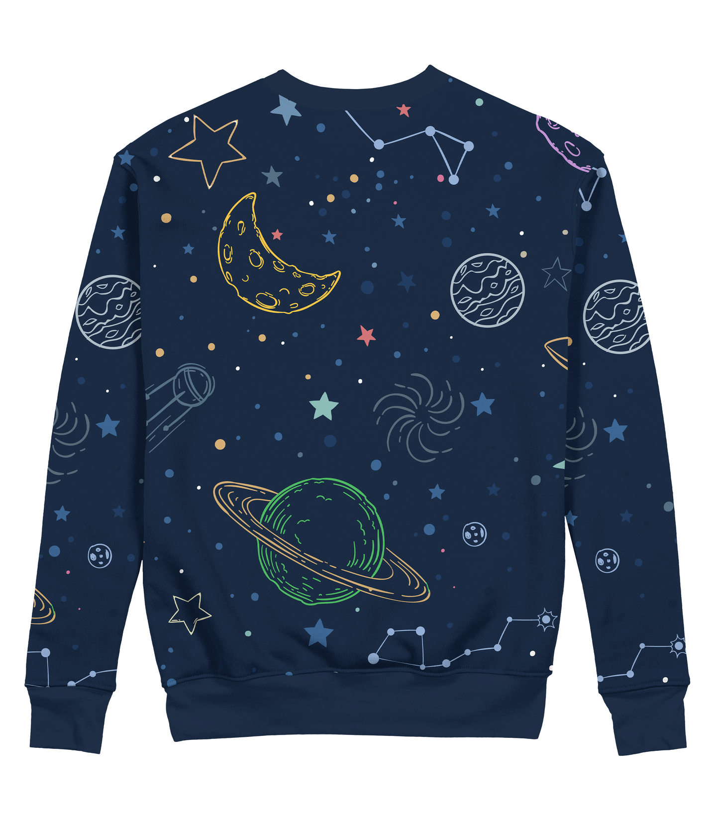 Sudadera Cuello Redondo Galaxia Saturno Estrellas