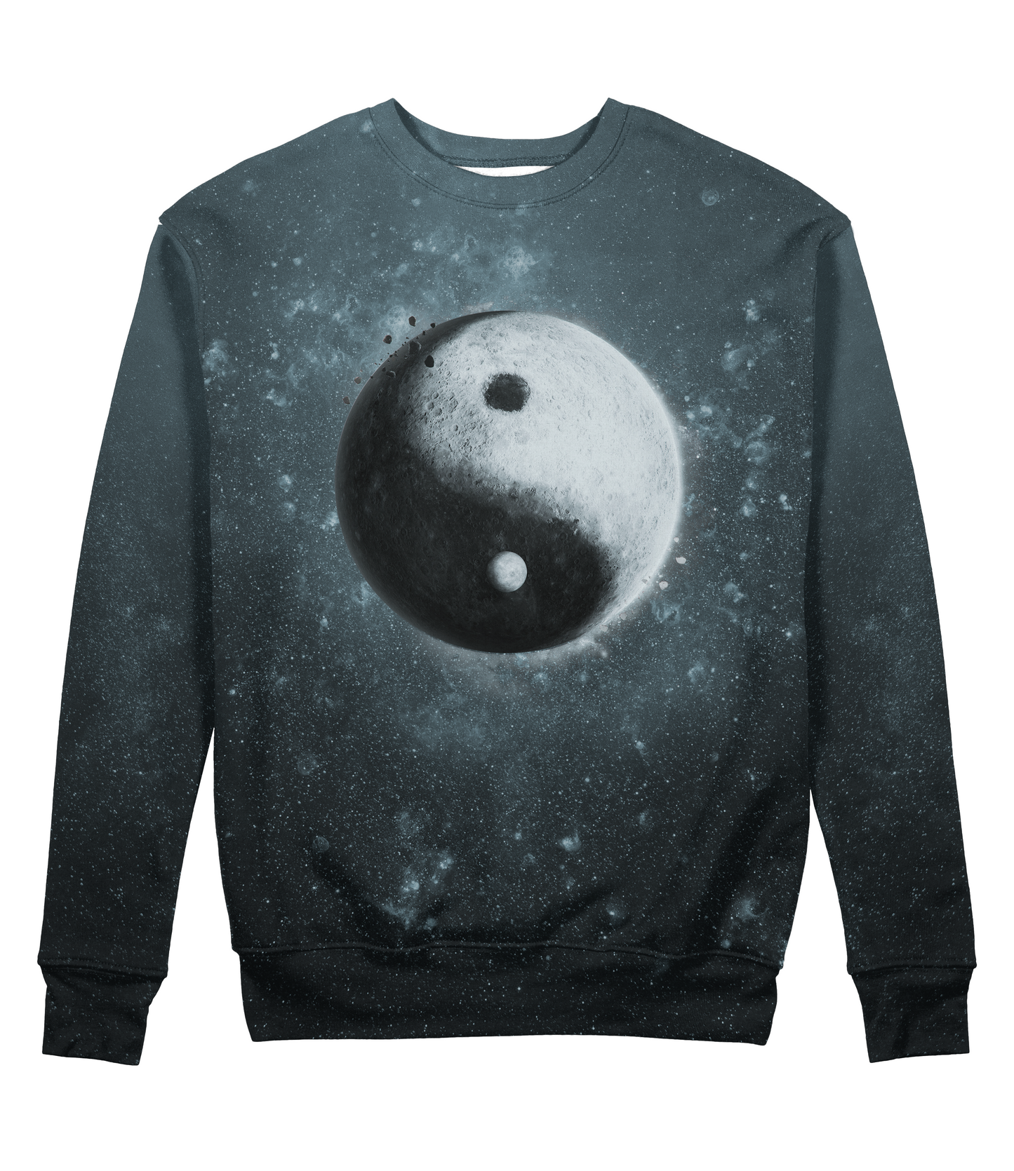 Sudadera Cuello Redondo yin yang luna galaxia estrellas