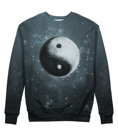 Sudadera Cuello Redondo yin yang luna galaxia estrellas