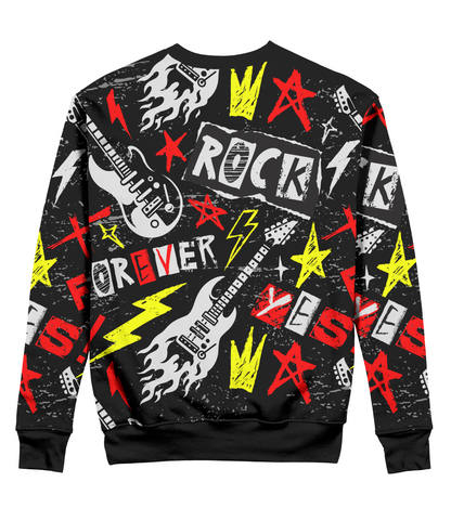Sudadera Cuello Redondo rock forever guitarra
