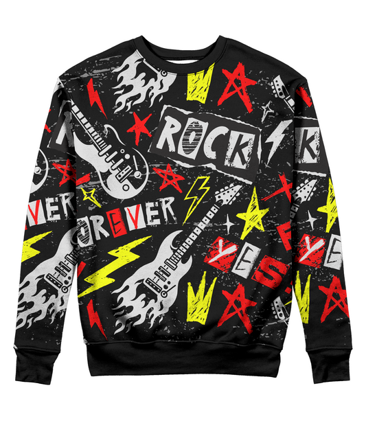 Sudadera Cuello Redondo rock forever guitarra