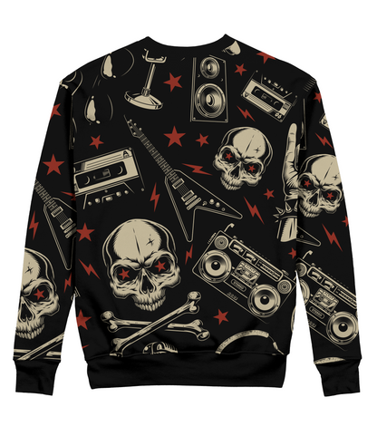 Sudadera Cuello Redondo rock forever guitarra patron