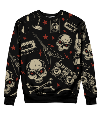 Sudadera Cuello Redondo rock forever guitarra patron