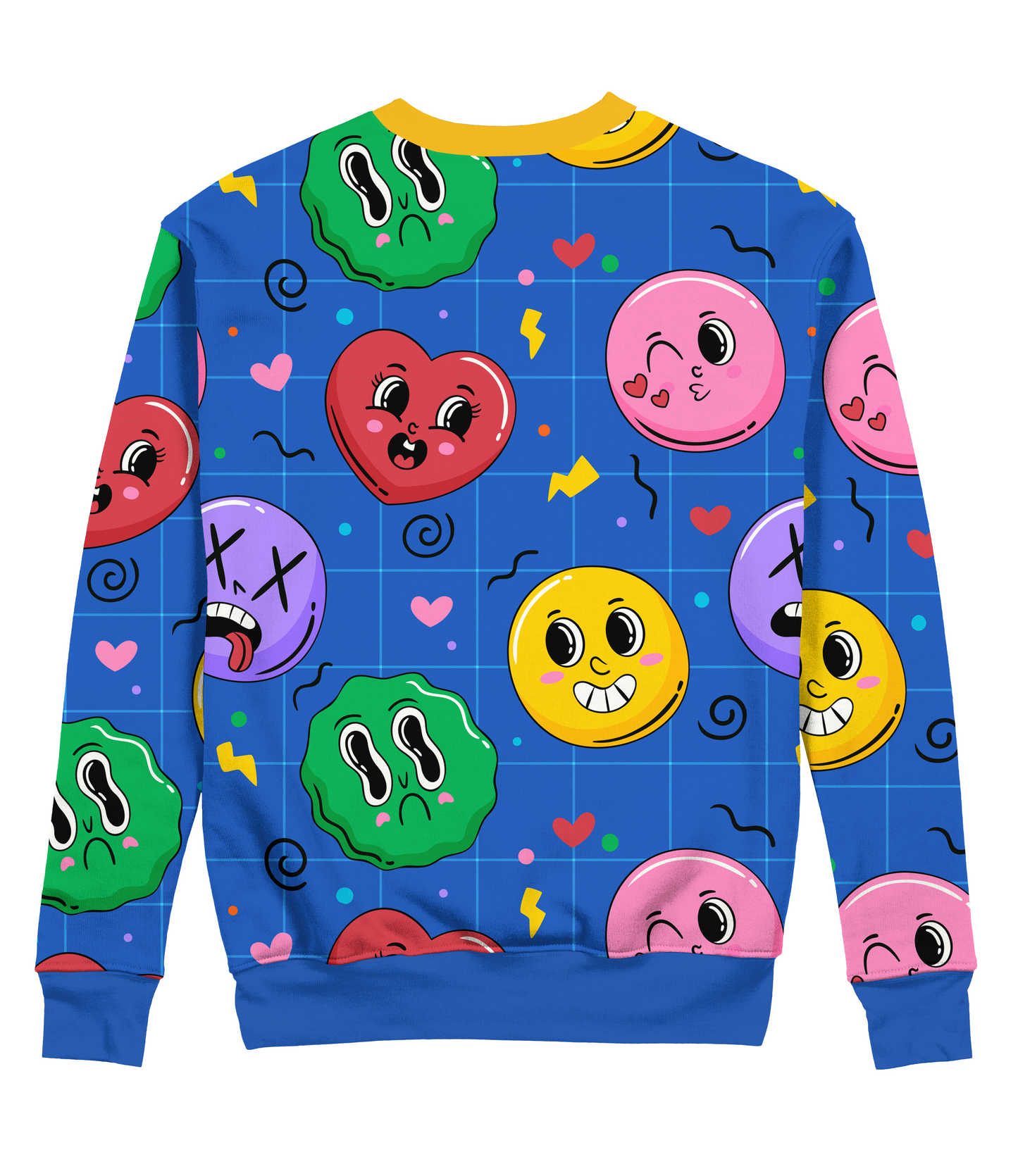 Sudadera Cuello Redondo happy face heart divertido musica